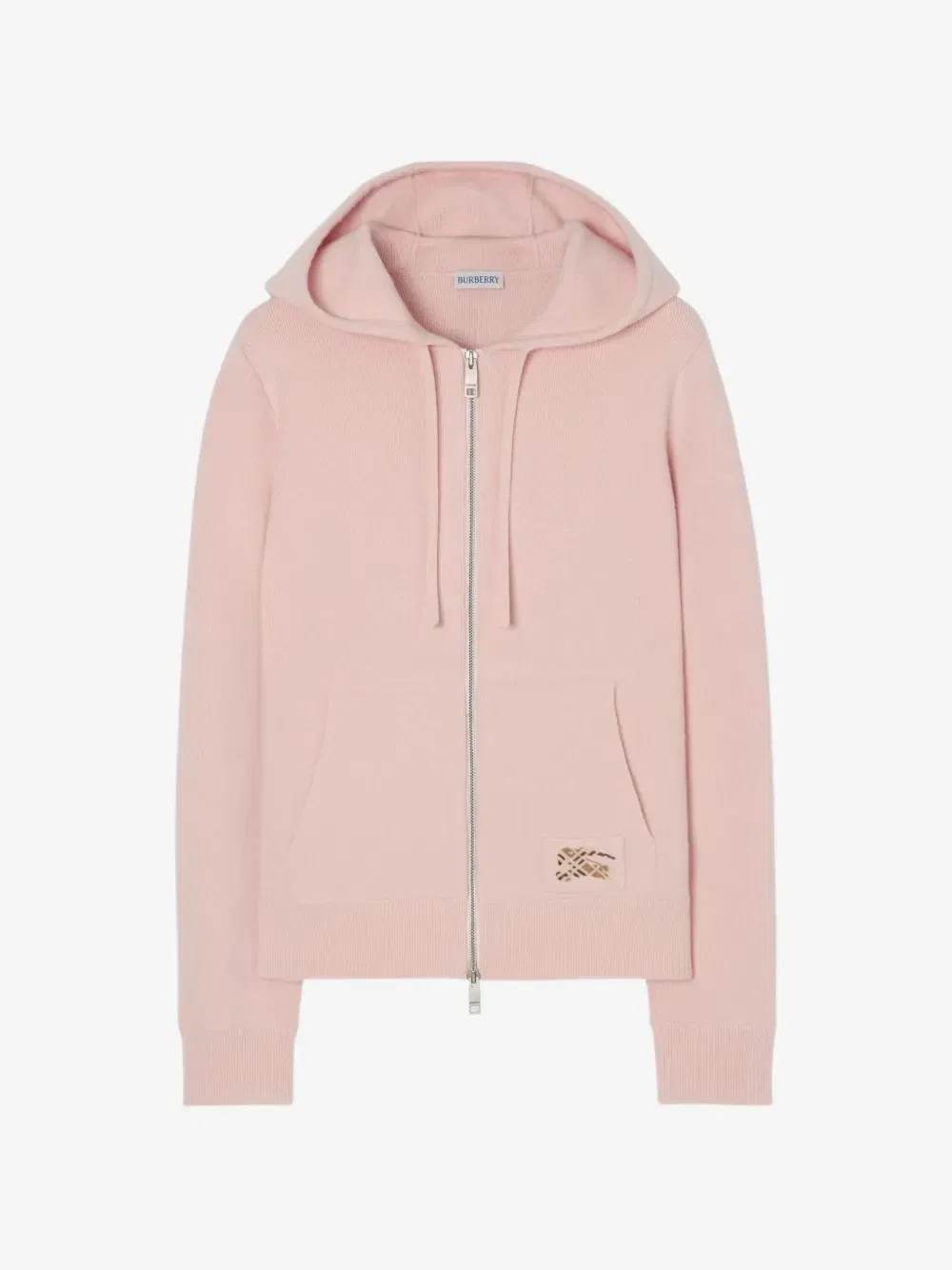 Худи на молнии из смеси кашемира BURBERRY, розовый