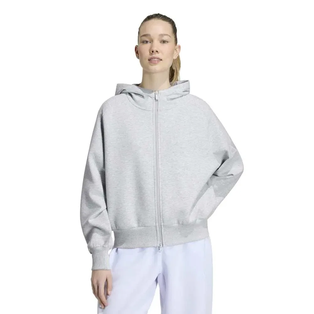 Худи Adidas Soft Lux на молнии, серый