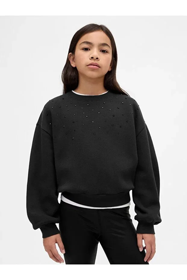 Детские свитшот для девочек с длинным рукавом Gap, Black-003