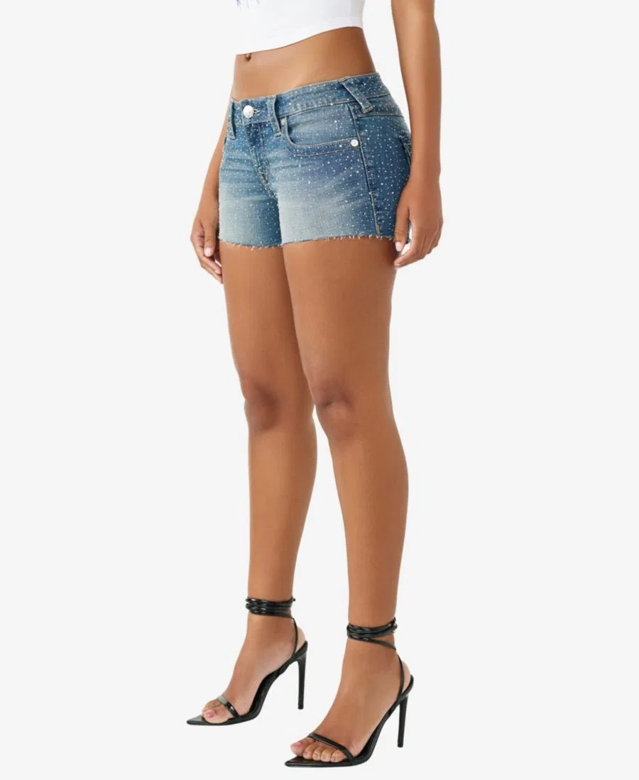 Шорты с кристаллами Joey Low-Rise True Religion, Sugar Swirl — фото 3