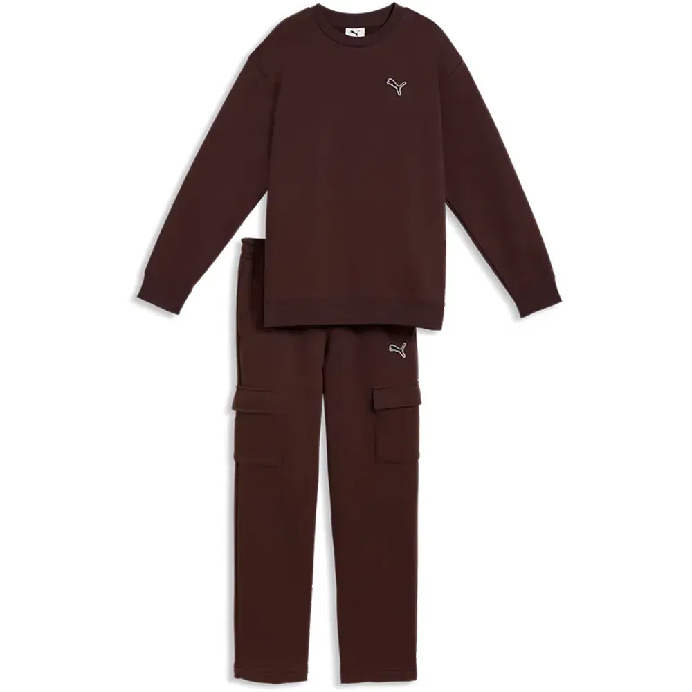 Детский спортивный костюм для мальчиков с принтом Essential Elevated Relaxed & Cargo Puma, Brown — фото 3
