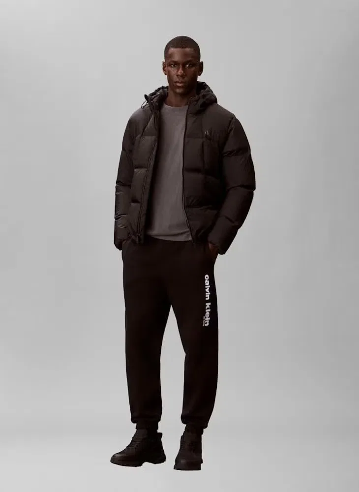 Штаны спортивные с принтом ретро логотип Calvin Klein, черный