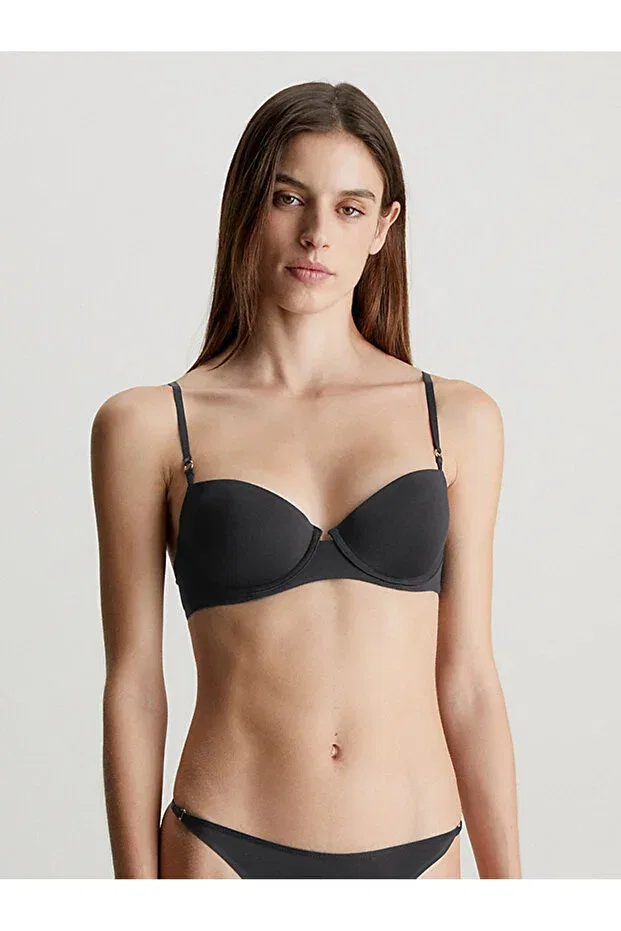 Женский балконет-бра с чашками на бретелях Calvin Klein, Black — фото 2