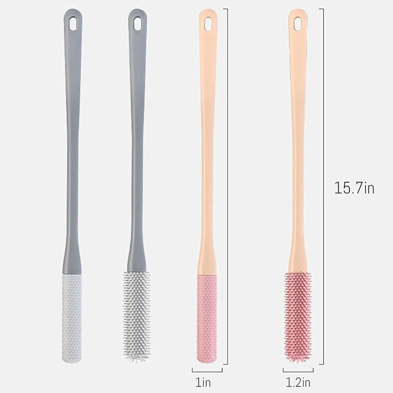 Щетка для межпальцевого пространства, Silicone, Generisch, 2 шт, 40 см, Pink — фото 4