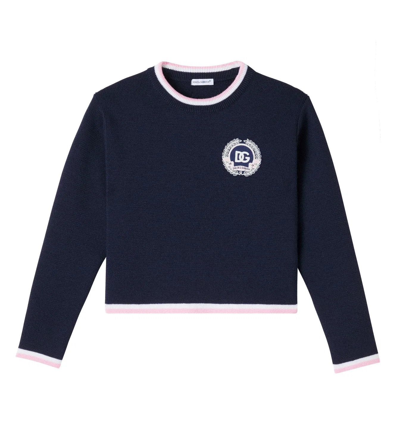 Свитер из шерсти с длинным рукавом Dolce&Gabbana Kids, синий