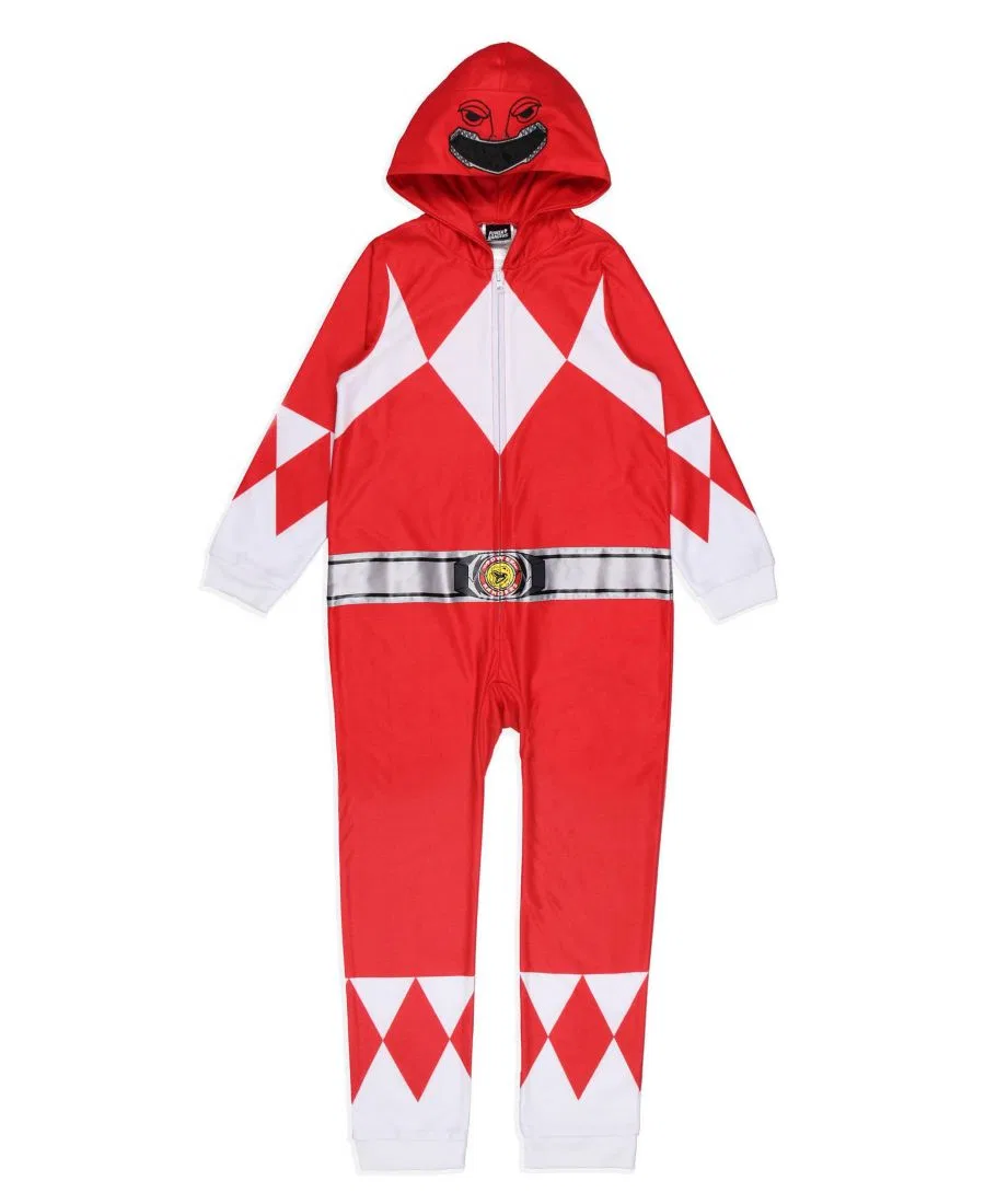 Пижама-комбинезон с капюшоном и принтом Power Rangers Mighty Morphin, Red
