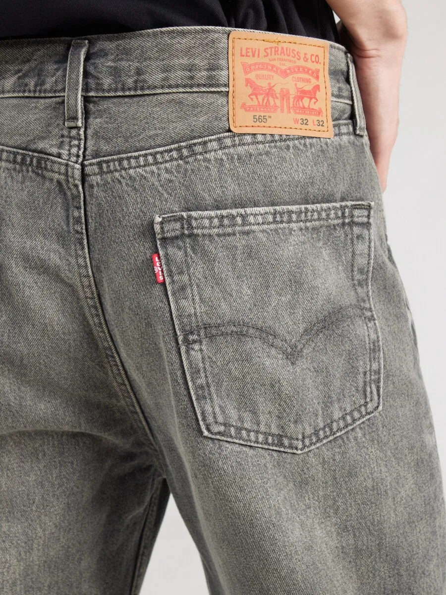 Джинсы LEVI'S свободного кроя '565 97 LOOSE STRAIGHT' серого цвета — фото 3