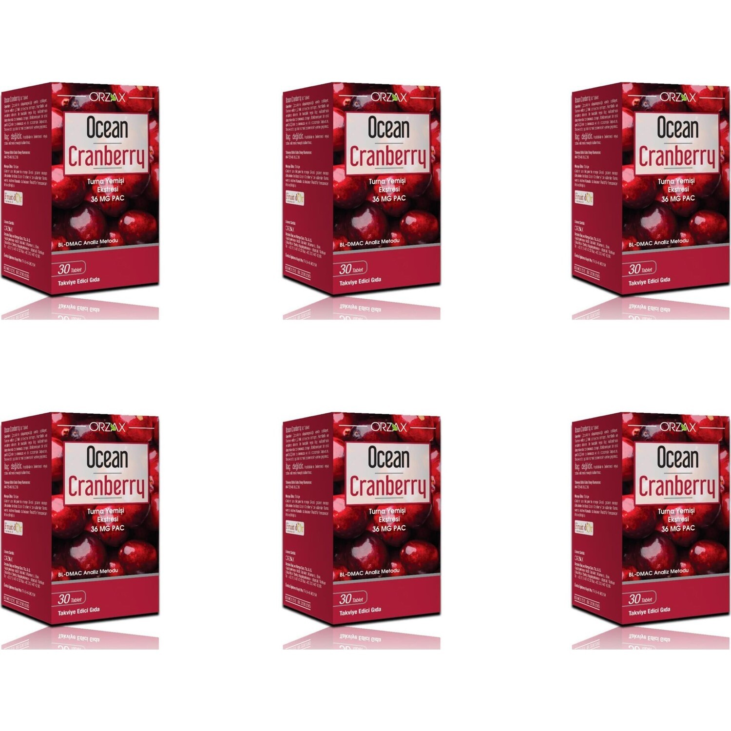 

Добавка Orzax Ocean Cranberry, 6 упаковок по 30 капсул