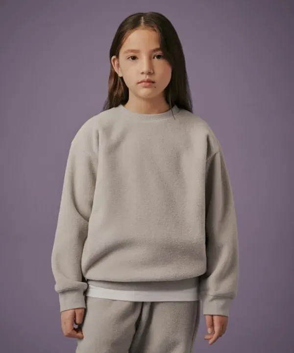 Свитшот оверсайз полар флис Musinsa Standard Kids, бежевый