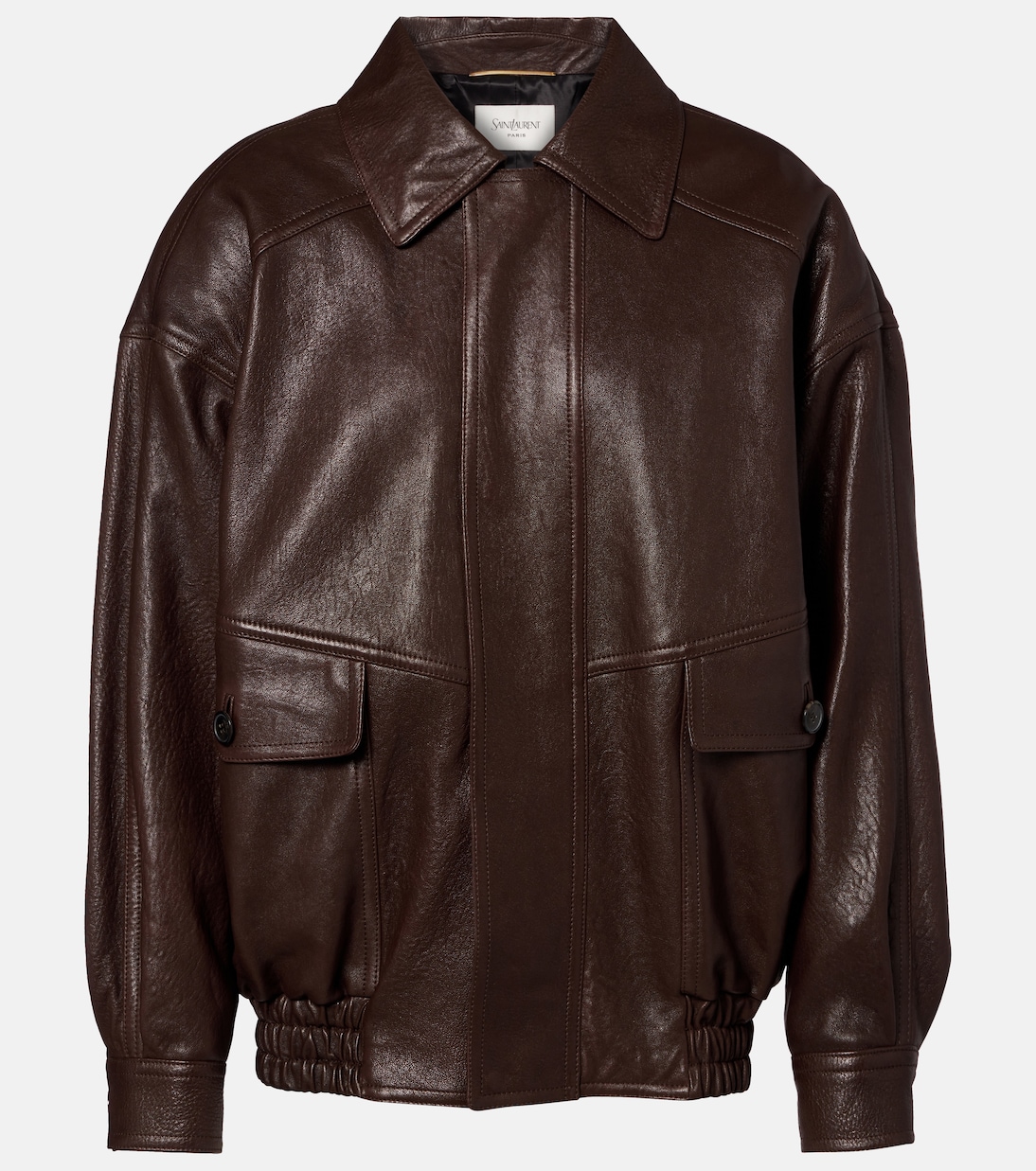 

Кожаная куртка оверсайз Saint Laurent, Brun Sepia