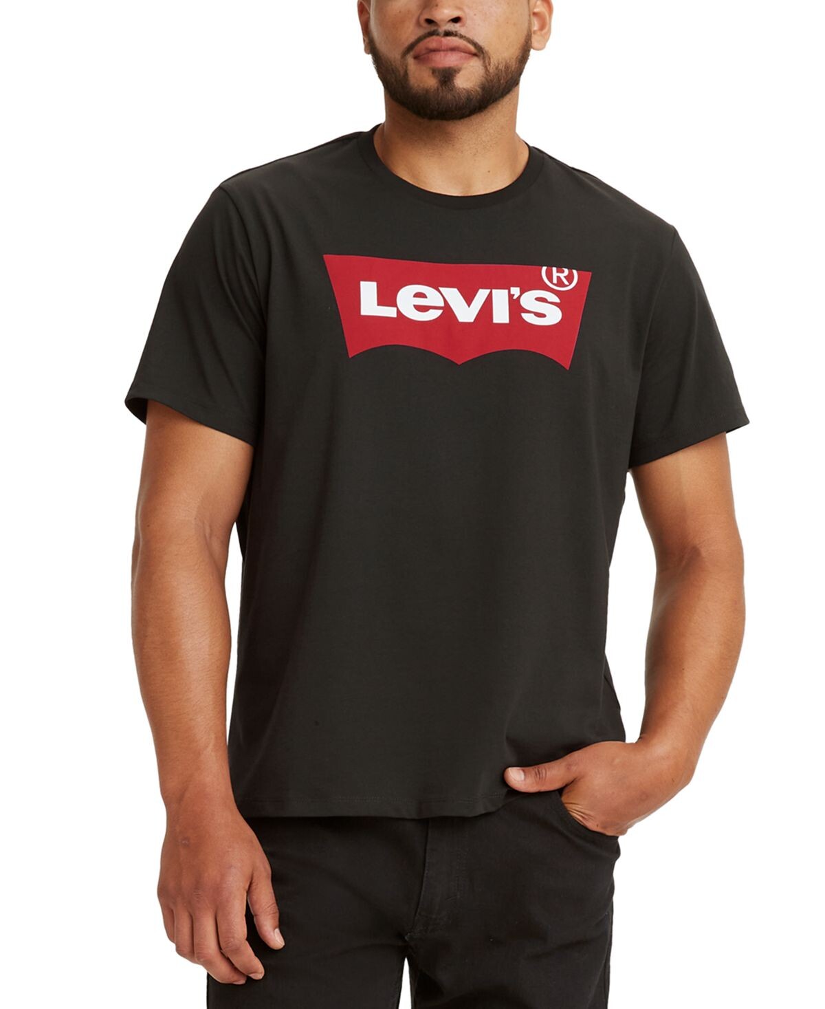 Мужская футболка с коротким рукавом и логотипом batwing Levi's, черный — фото 2