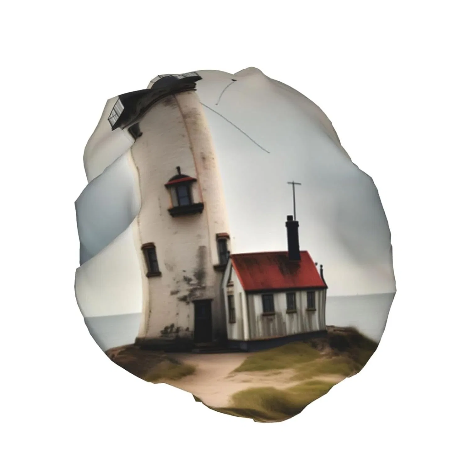 Двухслойная шапочка для душа FKGKDF, многоразовая, Old Lighthouse Standard Scale 2.00x Print — фото 2