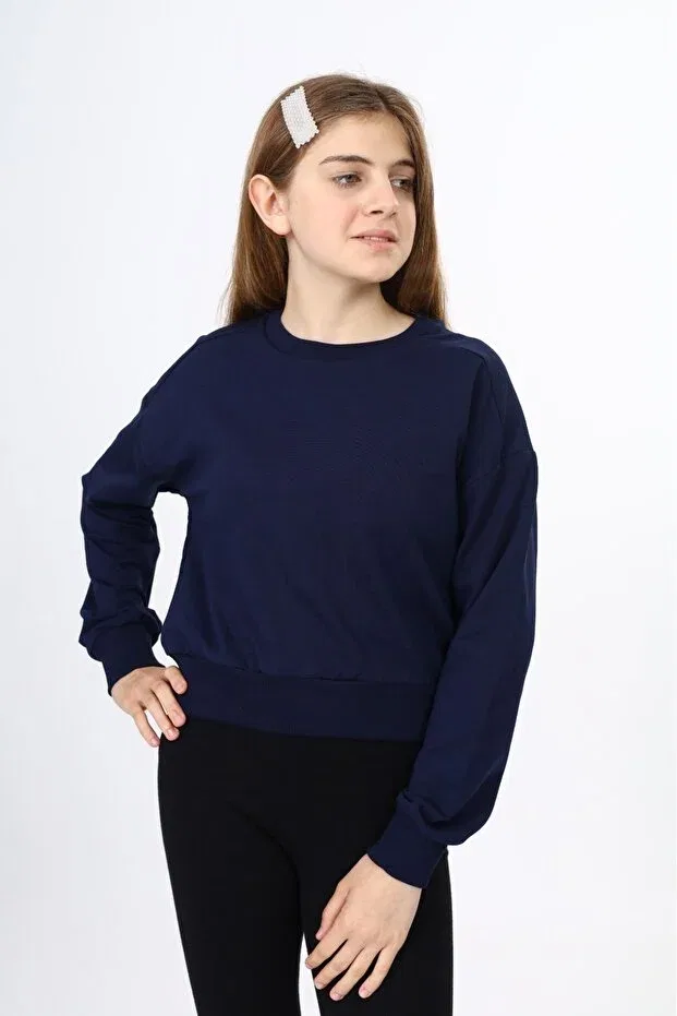 Детские свитшот для девочек хлопковый Toontoy, Navy Blue