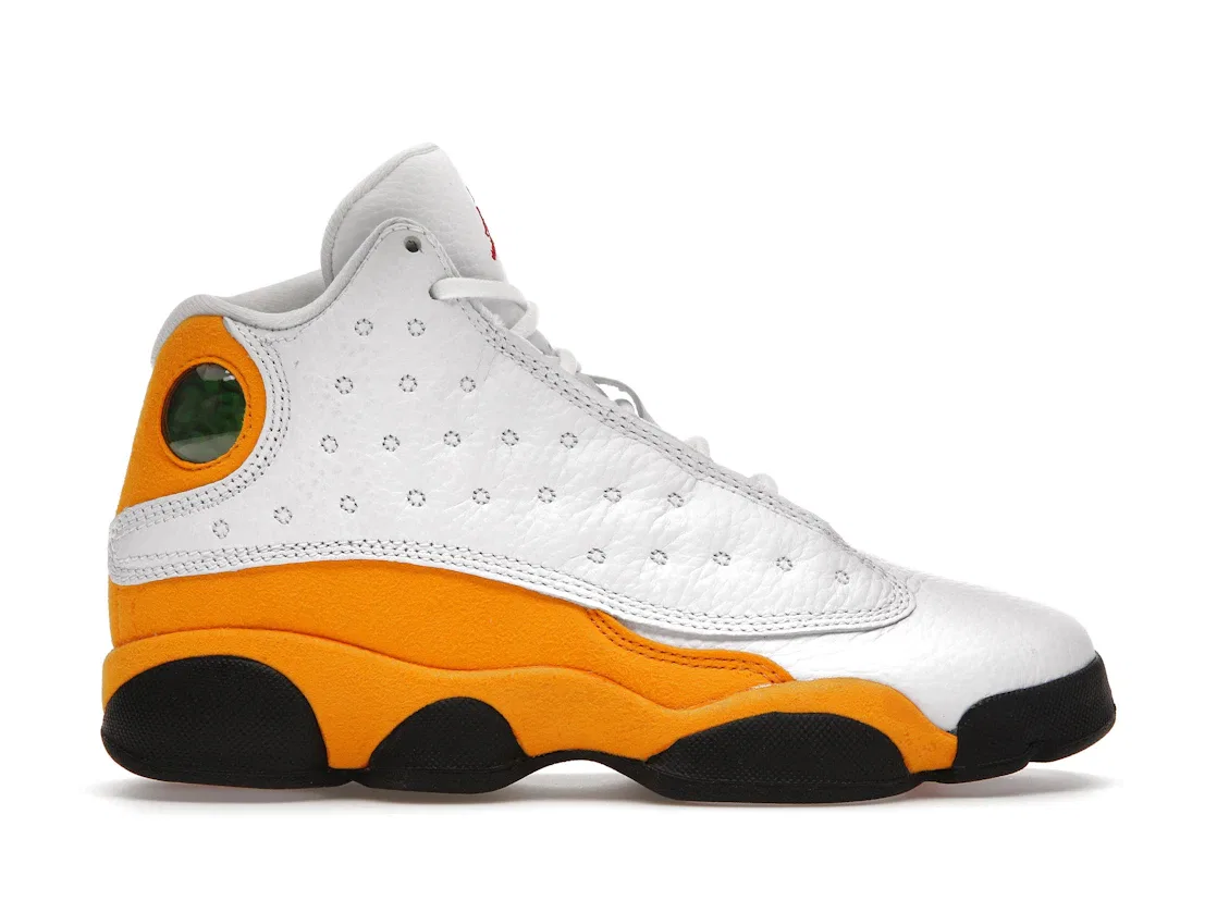 Детские кроссовки с замшевыми накладками Jordan 13 Retro Jordan, White/University Red/Del Sol/Black