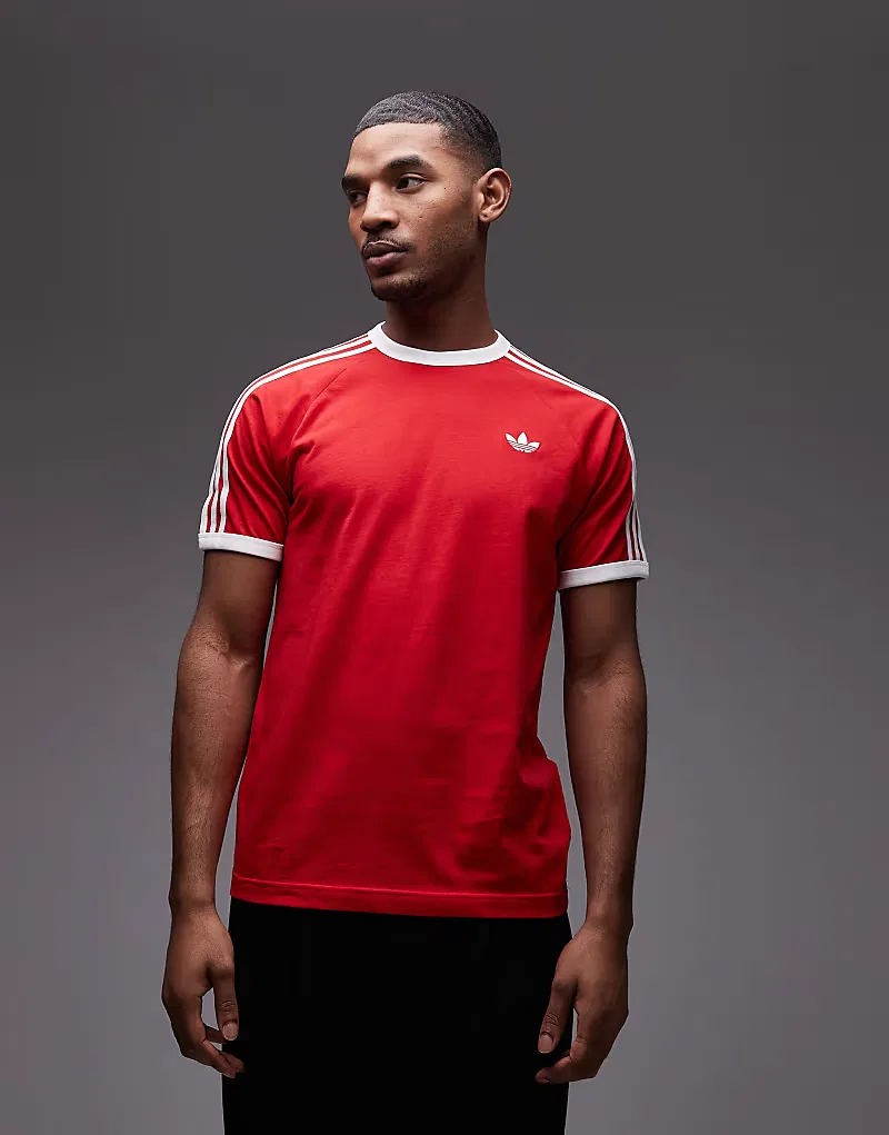 Футболка Adidas Originals с тремя полосками, красный