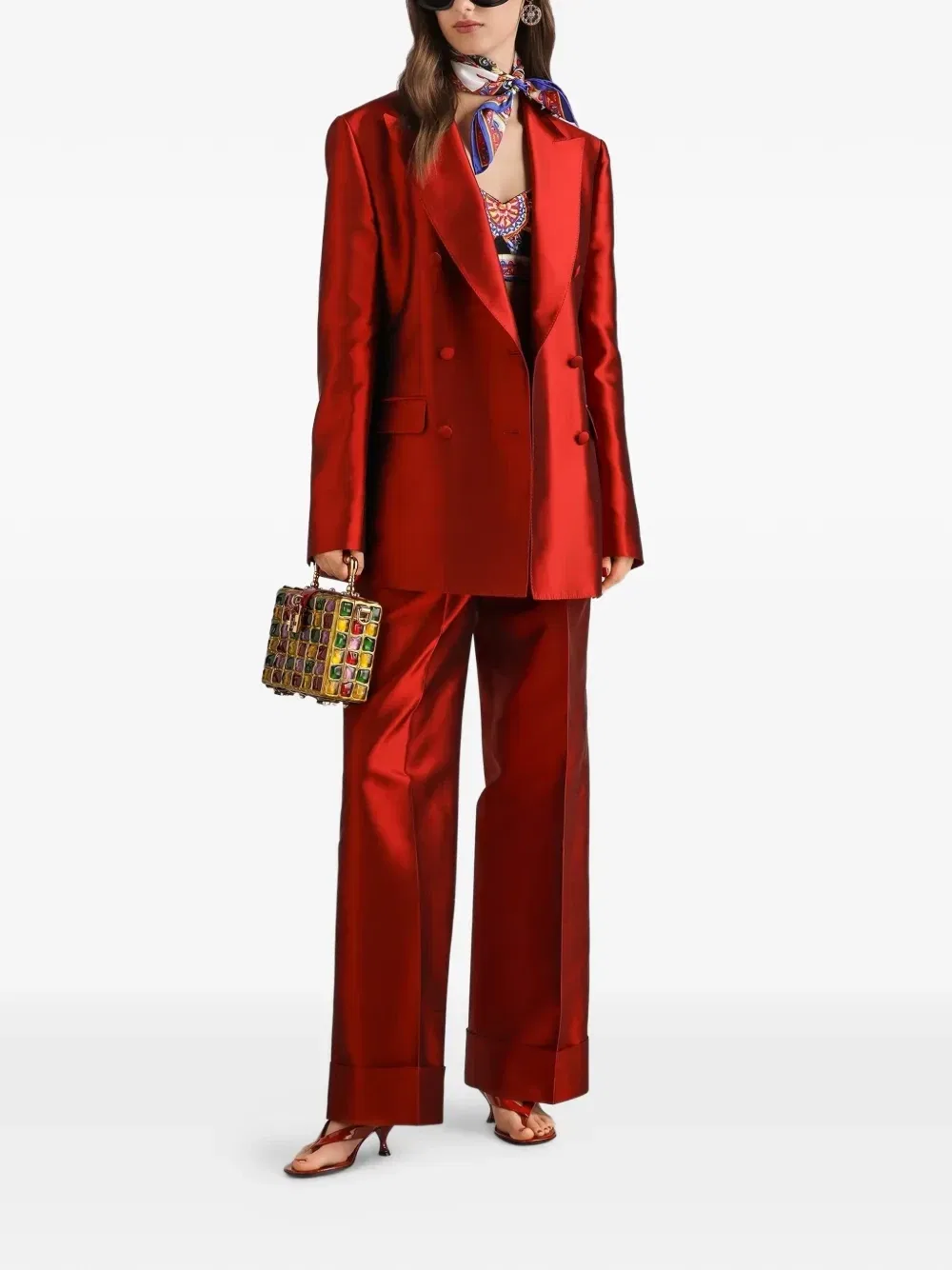 Двубортный блейзер Mikado Dolce & Gabbana, красный — фото 2