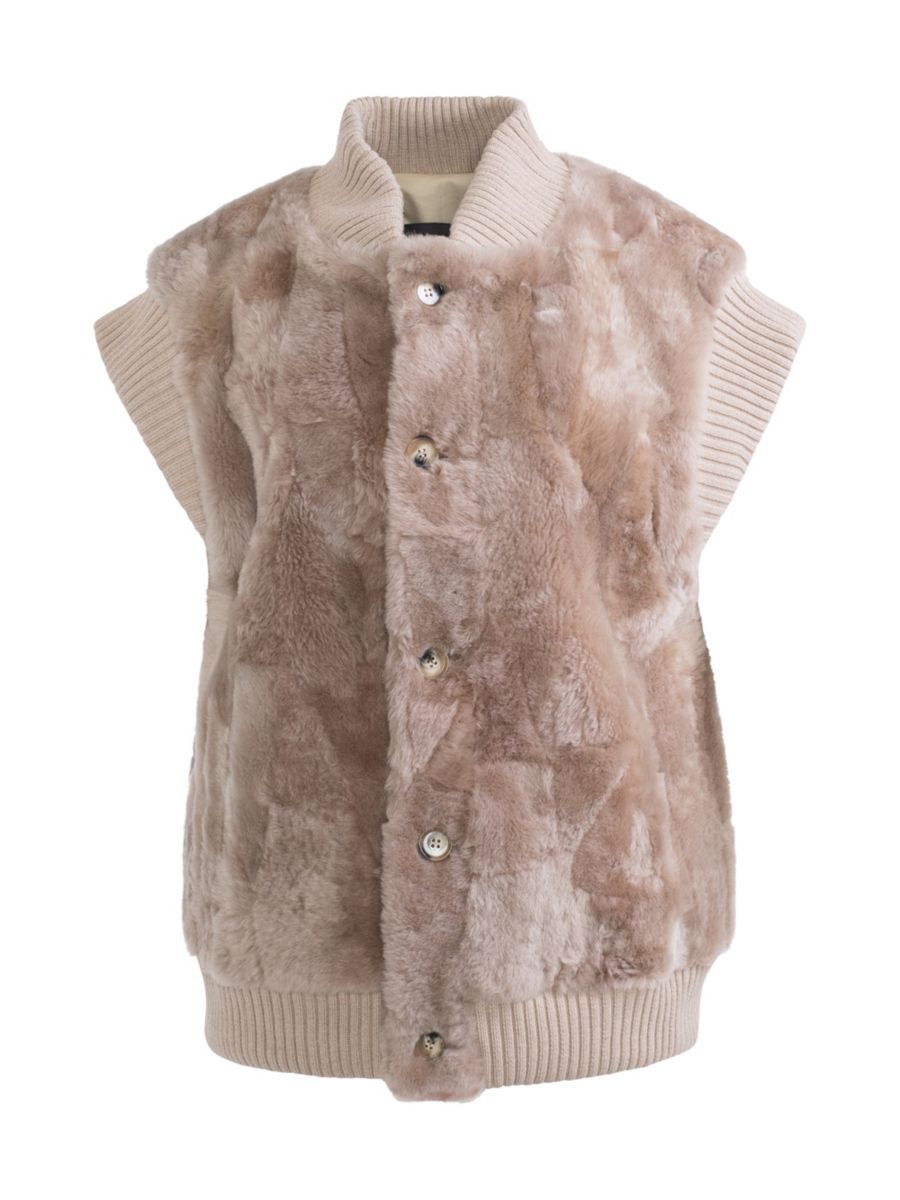 

Жилет из овчины на пуговицах Made For Generations WOLFIE FURS, желто-коричневый