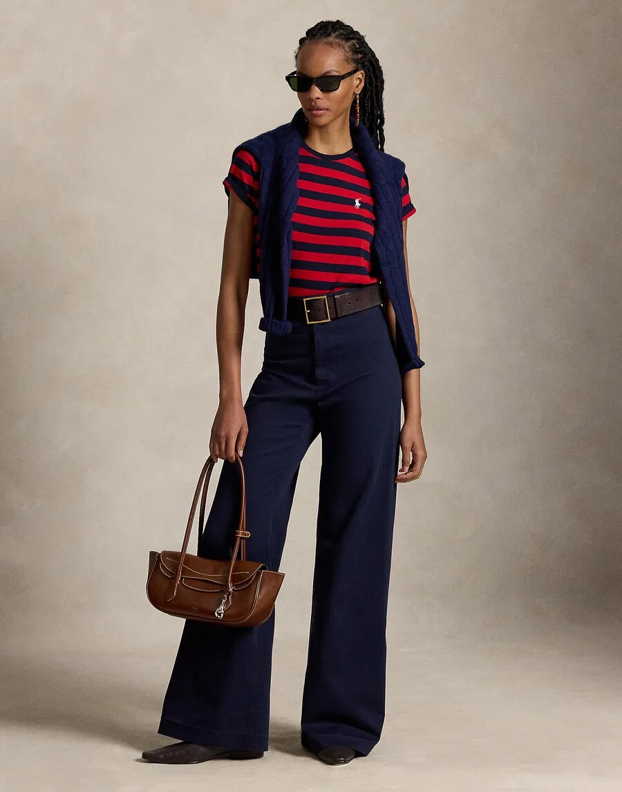 Футболка Polo Ralph Lauren темно-синего цвета — фото 4