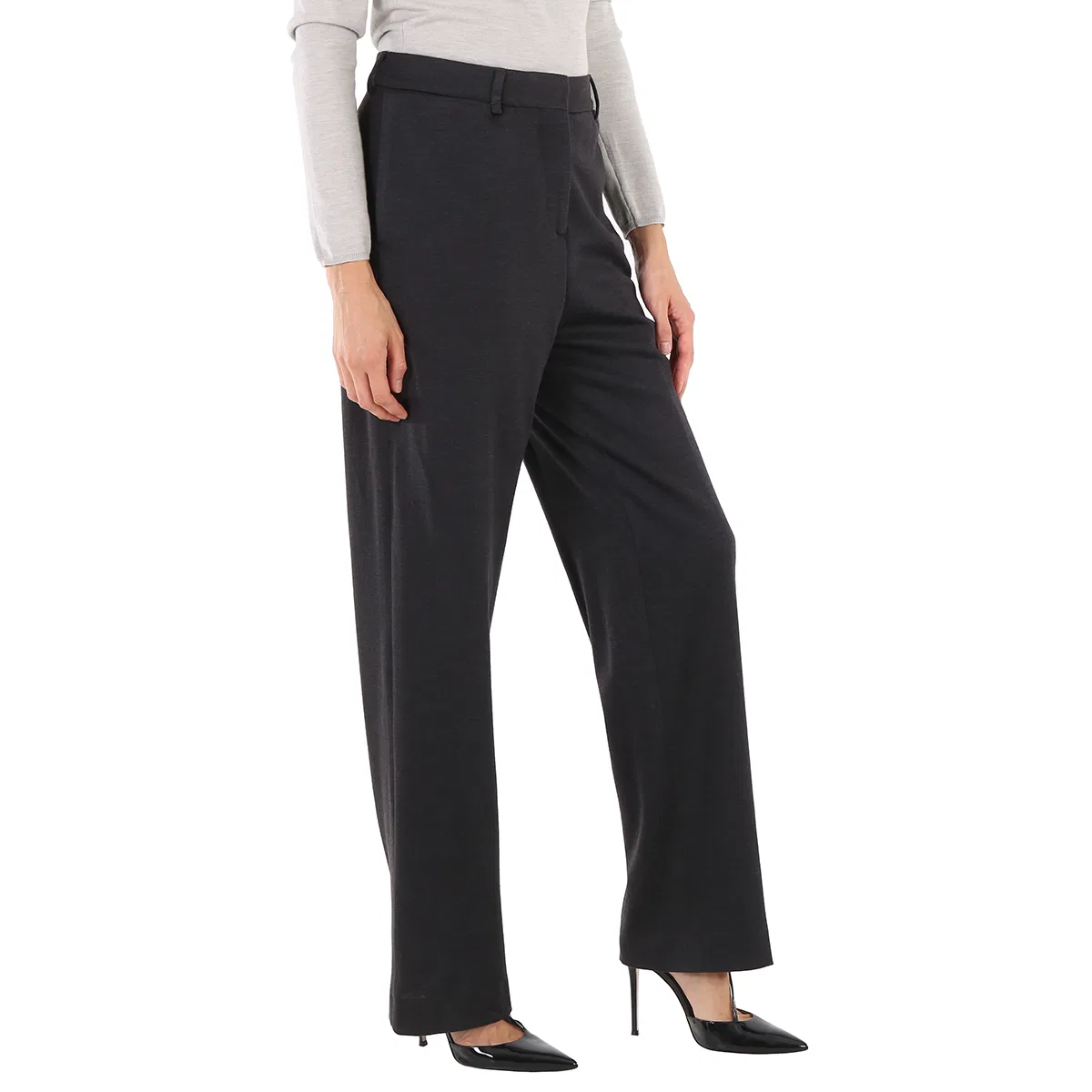 Брюки прямого кроя из кашемира Ladies Charcoal Grey Straight Cashmere Trousers Burberry, Charcoal Grey — фото 2