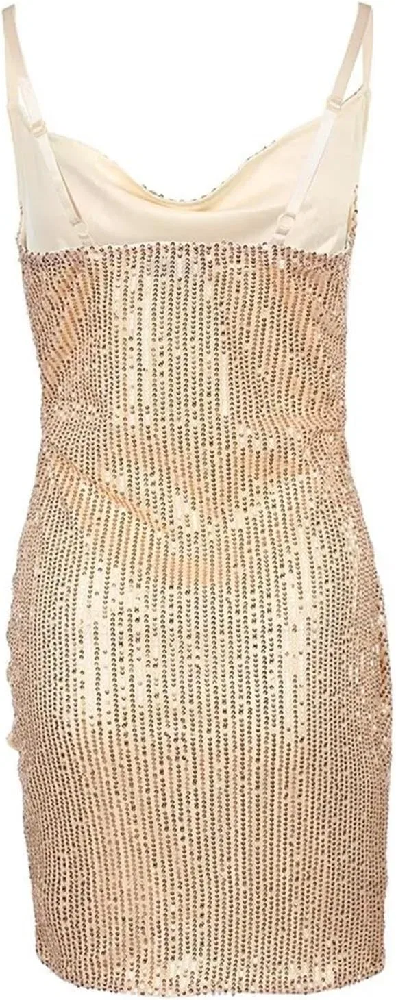Женское вечернее платье с пайетками Wrap, Gold — фото 4