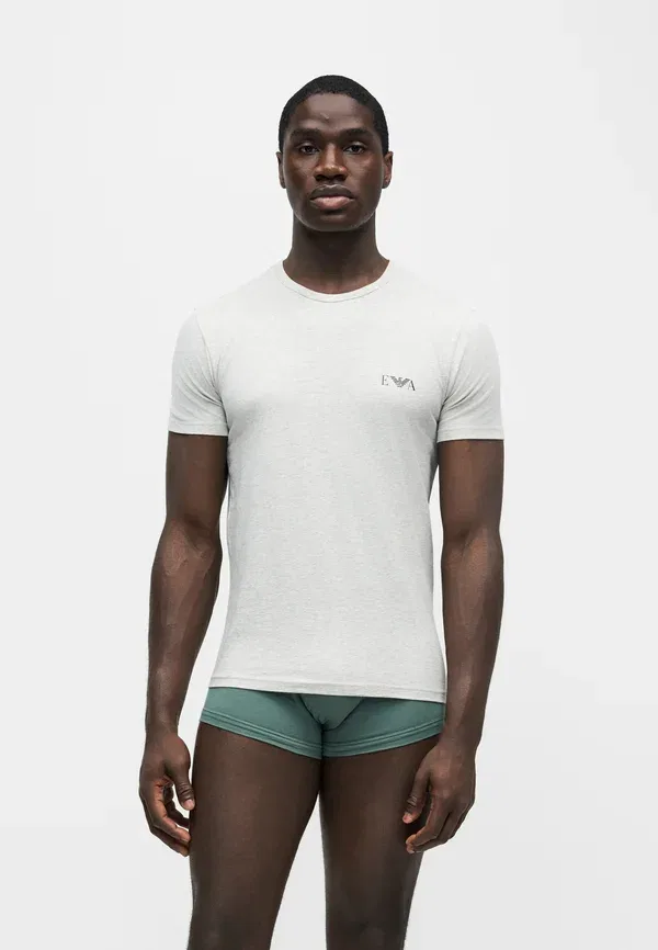Комплект из двух маек с круглым вырезом - нижнее белье Emporio Armani, черный/светло-серый — фото 4