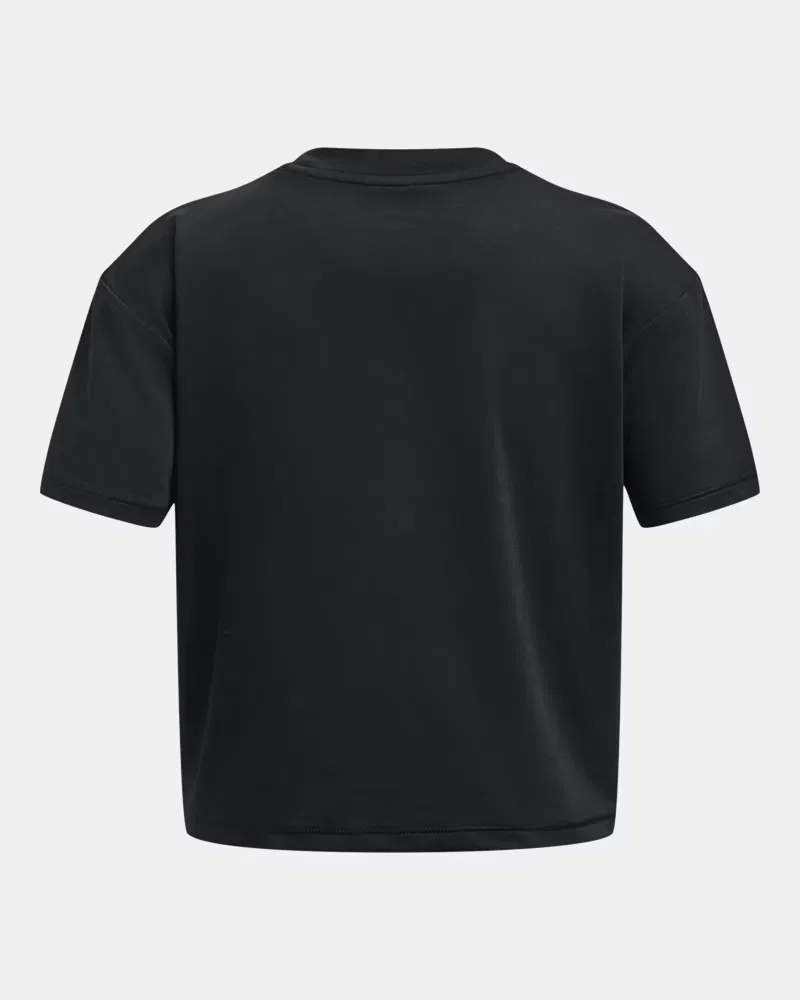 Футболка для девочек с коротким рукавом из мягкой дышащей ткани UA Motion UnderArmour, Black/Jet Gray — фото 2