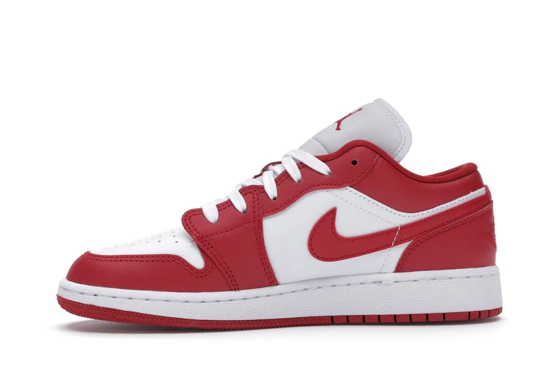 Детские кроссовки Lifestyle с принтом Jordan 1 Low Jordan, Gym Red Gym Red White — фото 3