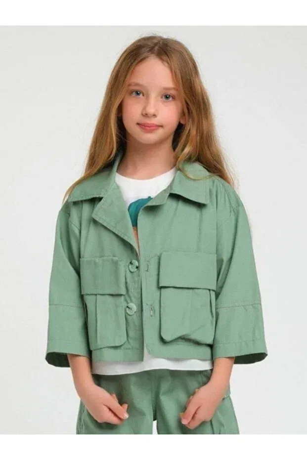 Детская куртка для девочек с длинным рукавом Zekids, Green — фото 3