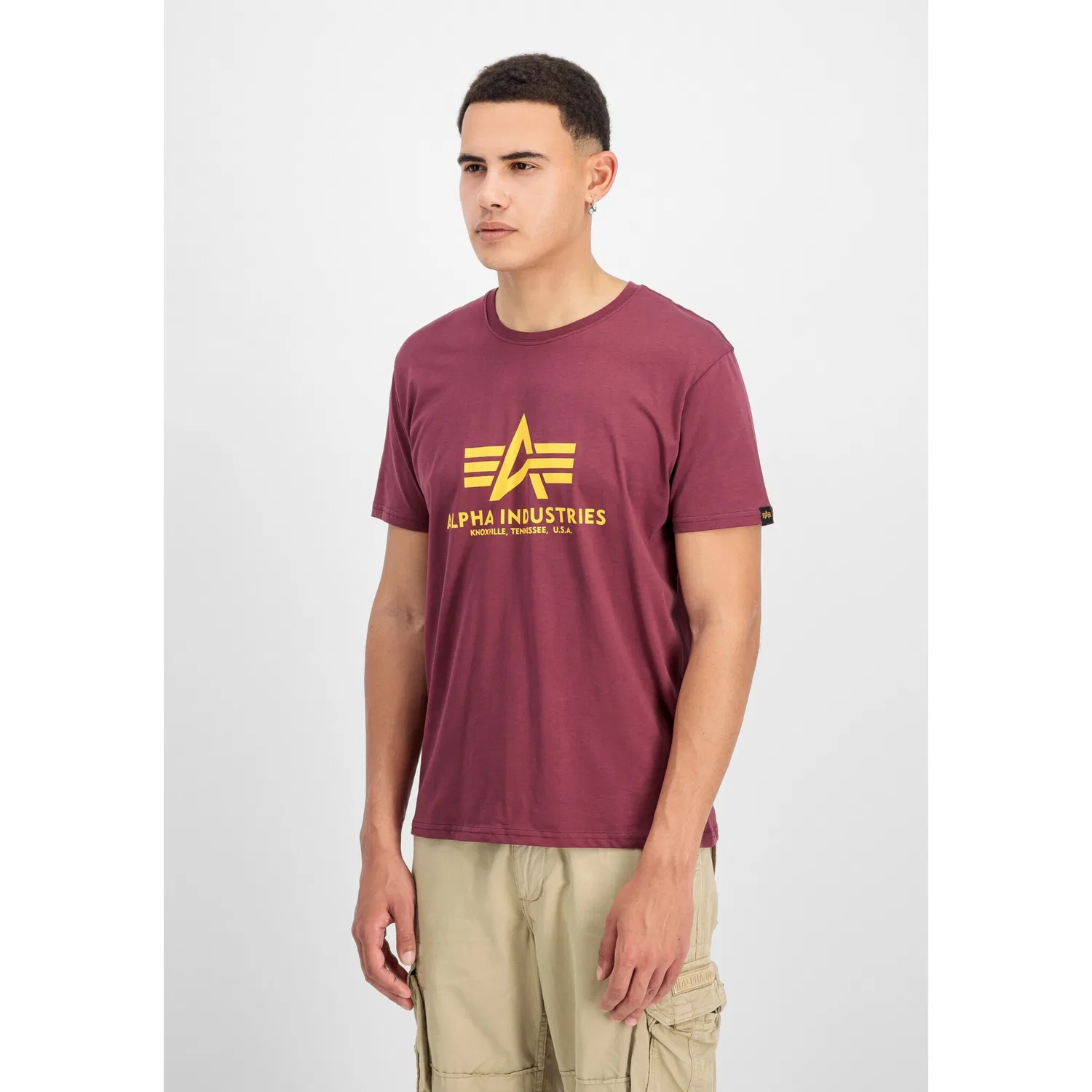 Детская футболка с принтом Alpha Industries, Burgundy