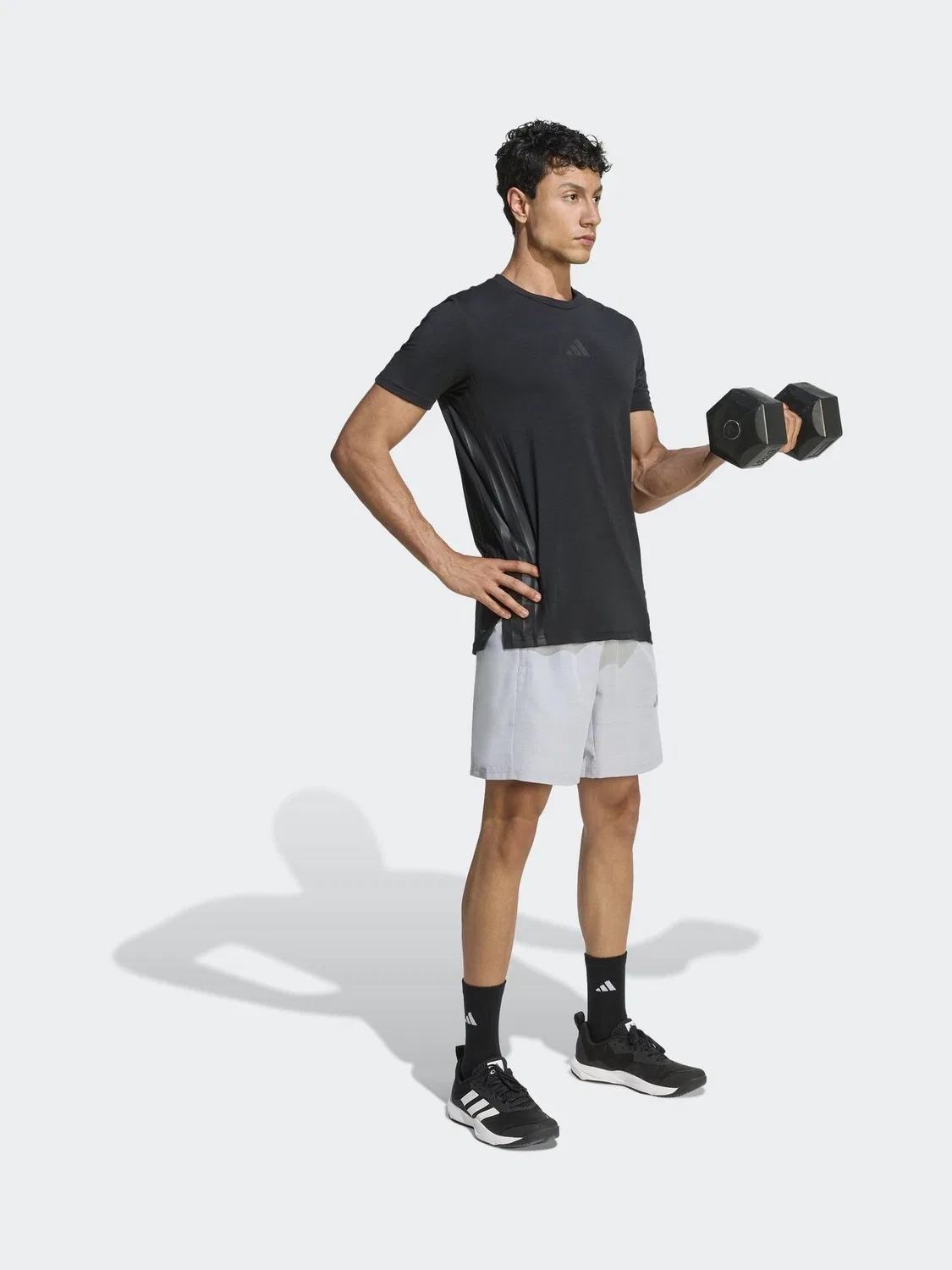 Шорты тренировочные Workout Essentials Base Melange Woven adidas, серый — фото 2