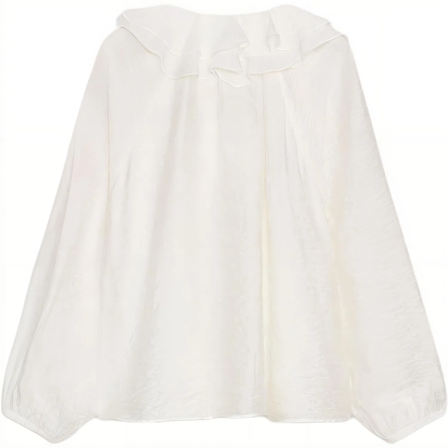 Женская рубашка с V-образным вырезом White ZARA, Белый — фото 3