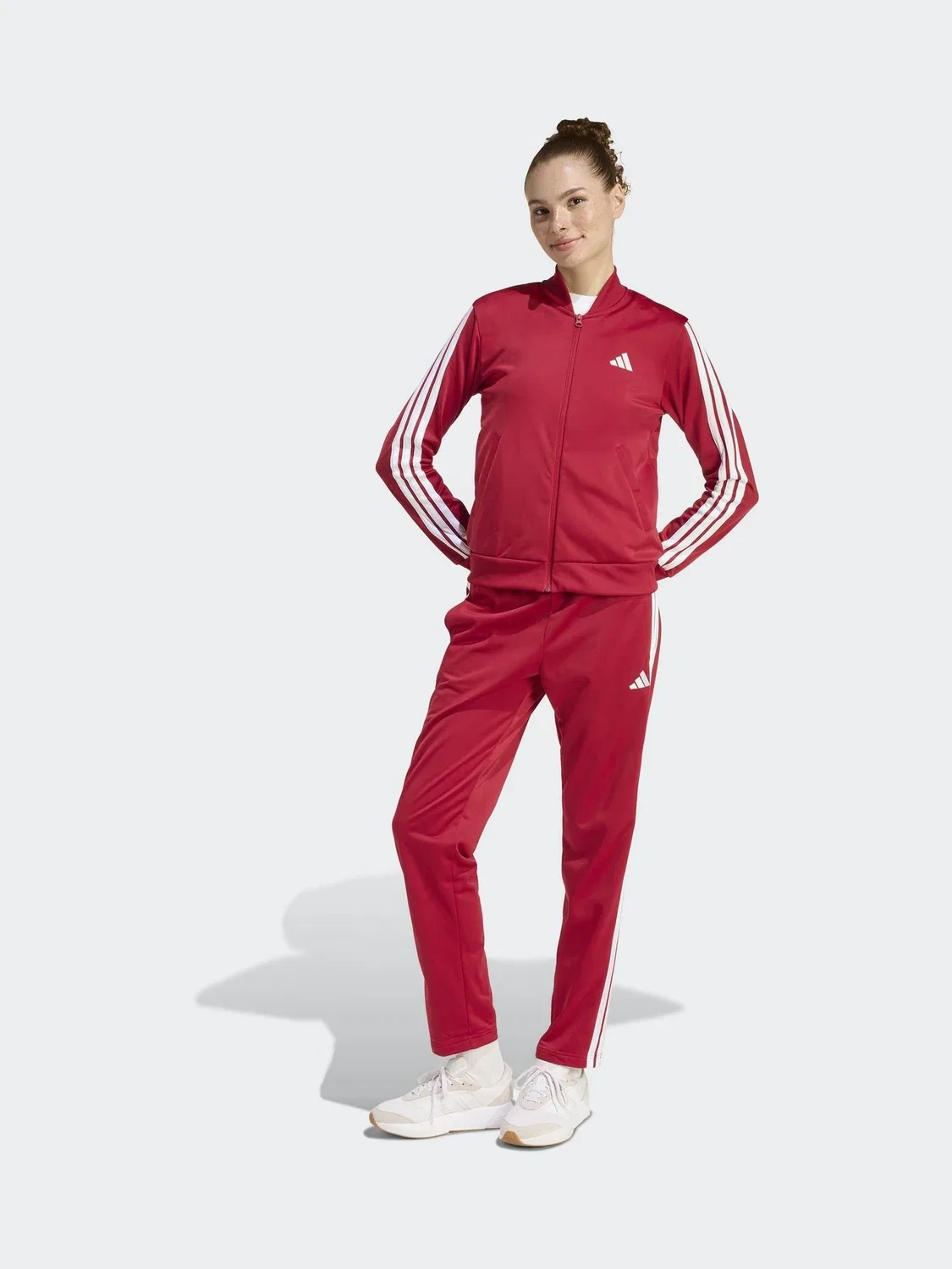 Спортивный костюм, трикотаж, Essentials 3-Stripes adidas, темно-красный
