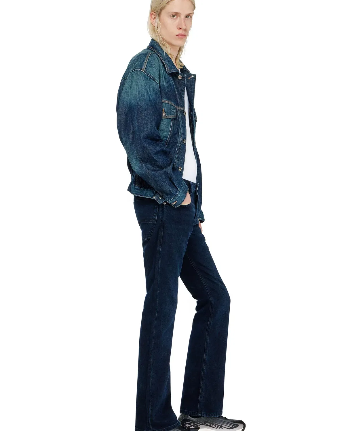 Мужские джинсы прямого кроя Vaquero recto de hombre DIESEL, Azul Oscuro — фото 4