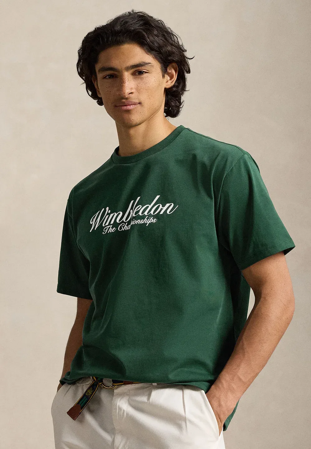 Футболка с принтом "Уимблдон", свободного кроя Polo Ralph Lauren, Moss Agate