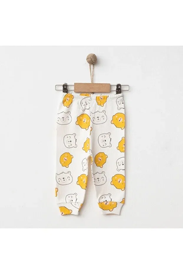 Детское боди с длинным рукавом Sweet Teddy Bear Patterned Hobbe Baby, Sarı