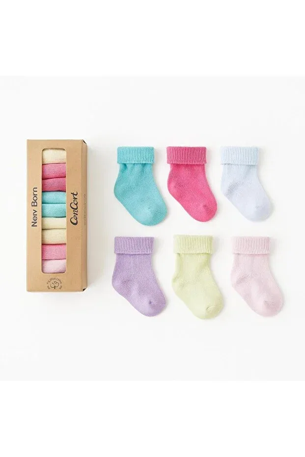 Детские носки для новорожденных хлопковые 6-pack Cotton Concon, Multicolor