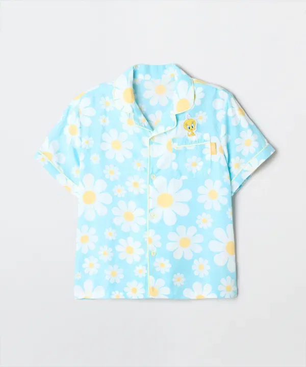 Пижама детская с коротким рукавом, Twitty Blooming, Spao Kids, голубой — фото 2