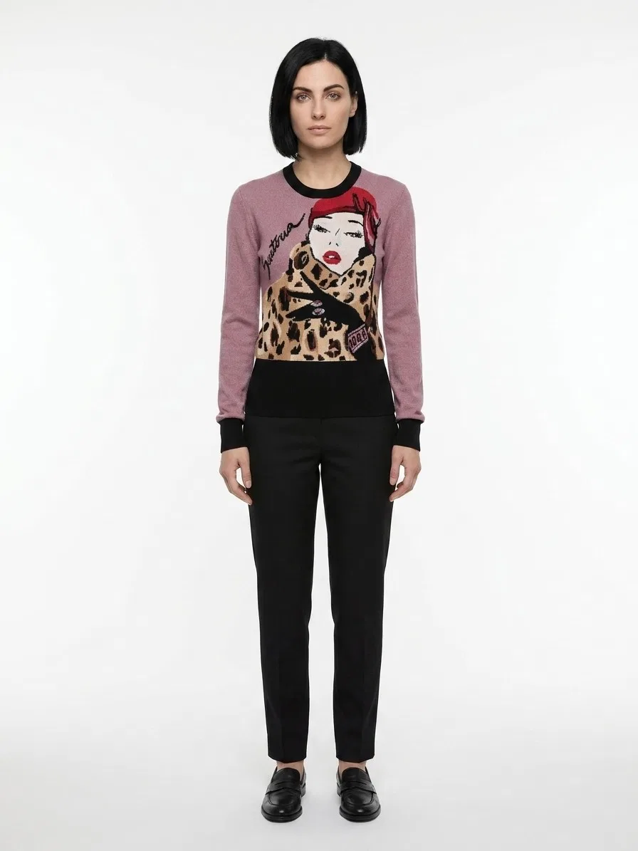 Женский пуловер с круглым выворотом Multicolor Cashmere Sweatshirt Dolce & Gabbana, Multicolor