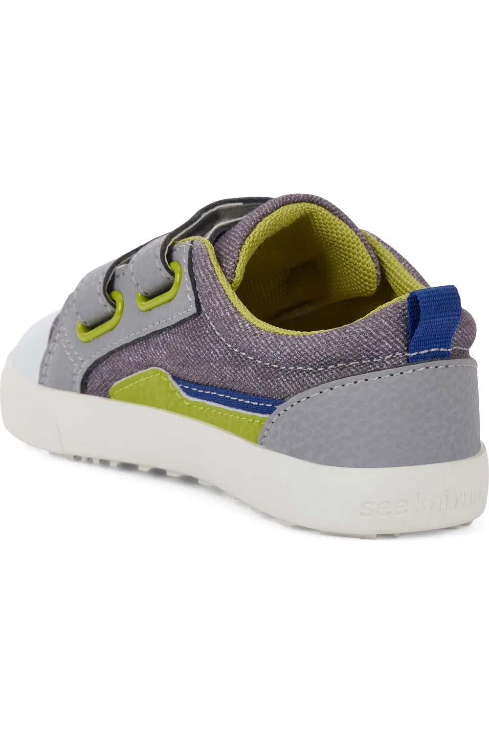Кроссовки детские на липучках Riley See Kai Run, Gray Denim/Lime — фото 2
