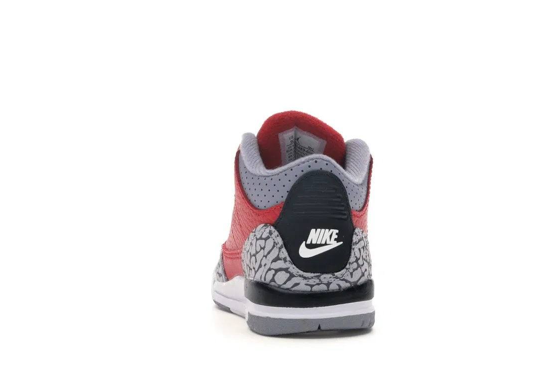 Детские кроссовки Lifestyle с классическим дизайном Jordan 3 Retro Jordan, Fire Red/Fire Red-Cement Grey-Black — фото 4