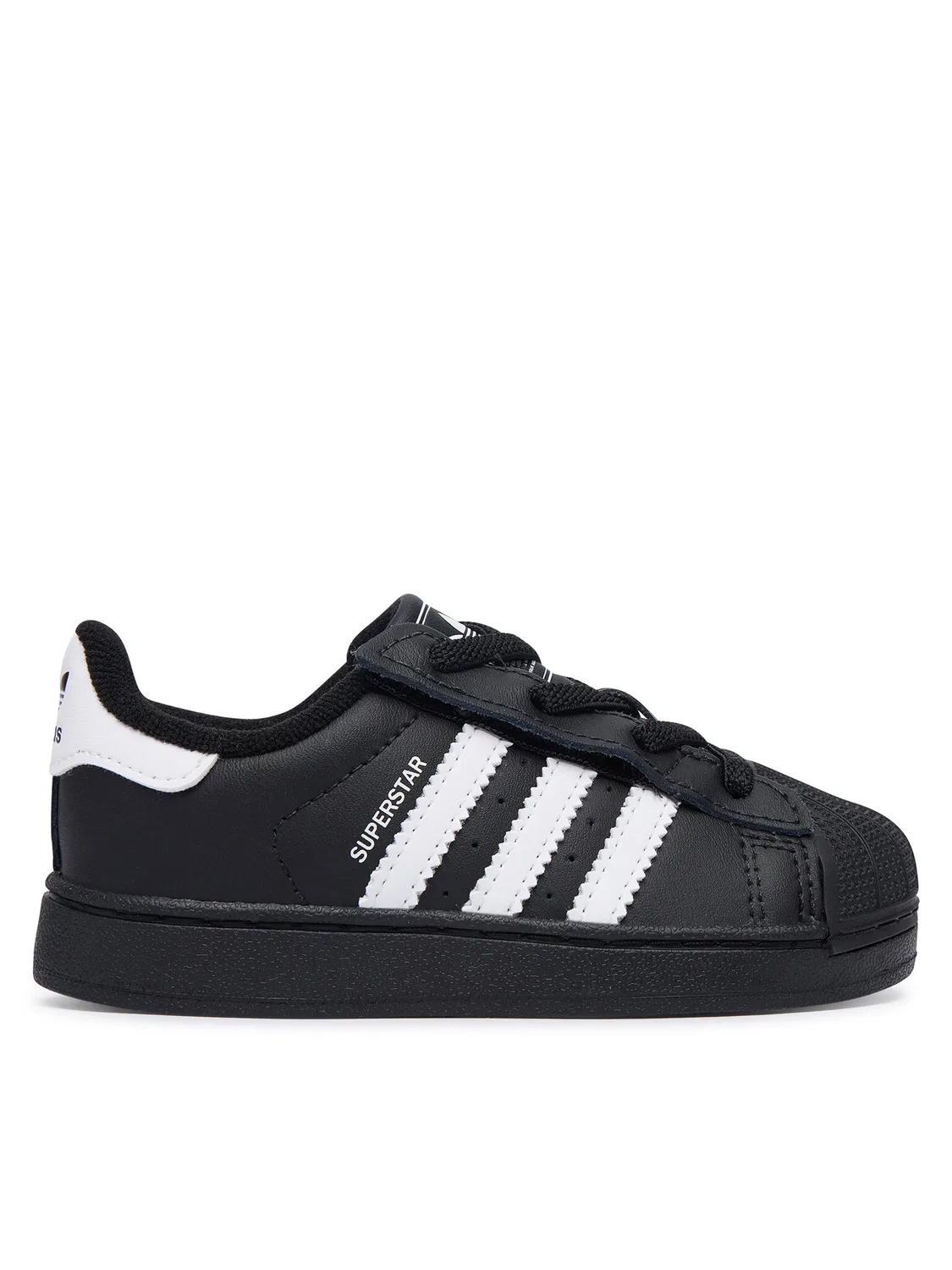 Кроссовки для мальчика Superstar Elastic Lace Adidas, черный