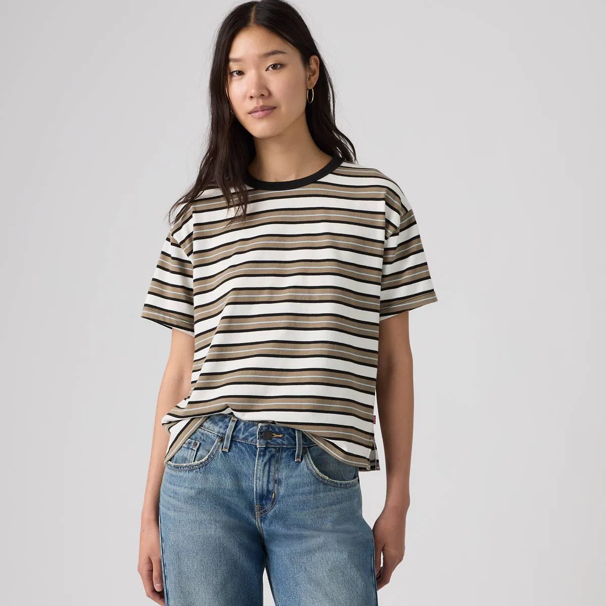 Винтажная футболка с коротким рукавом Levi's, Lillian Stripe Egret - Multi-Color