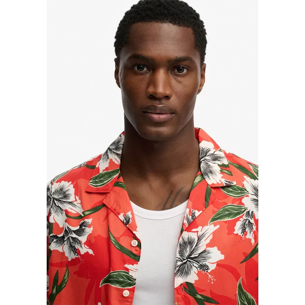 Рубашка с коротким рукавом Hawaiian Print Superdry, красный — фото 3