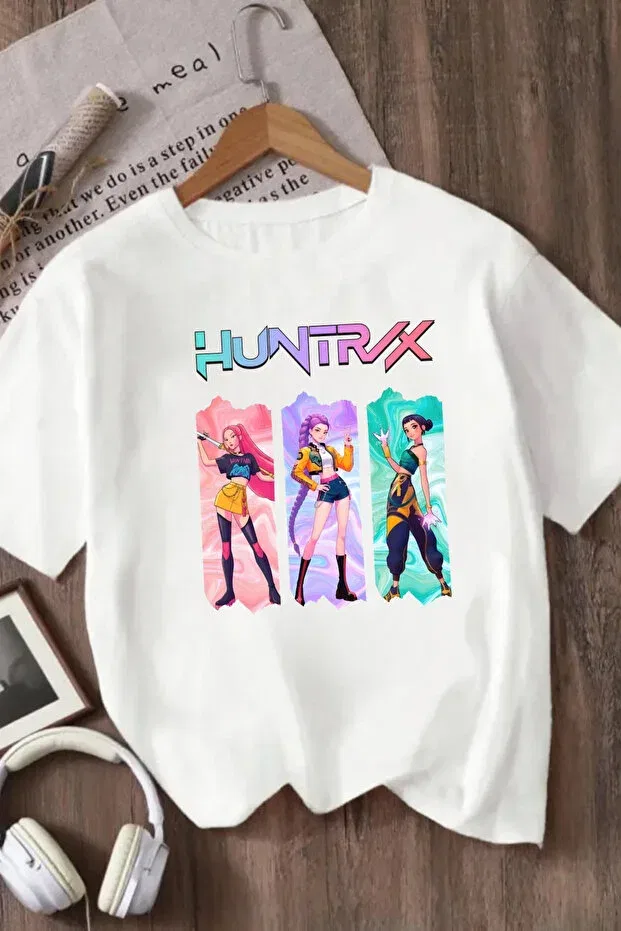 Детская футболка для девочек с принтом K-Pop demon hunters kids design Canlook, White — фото 3