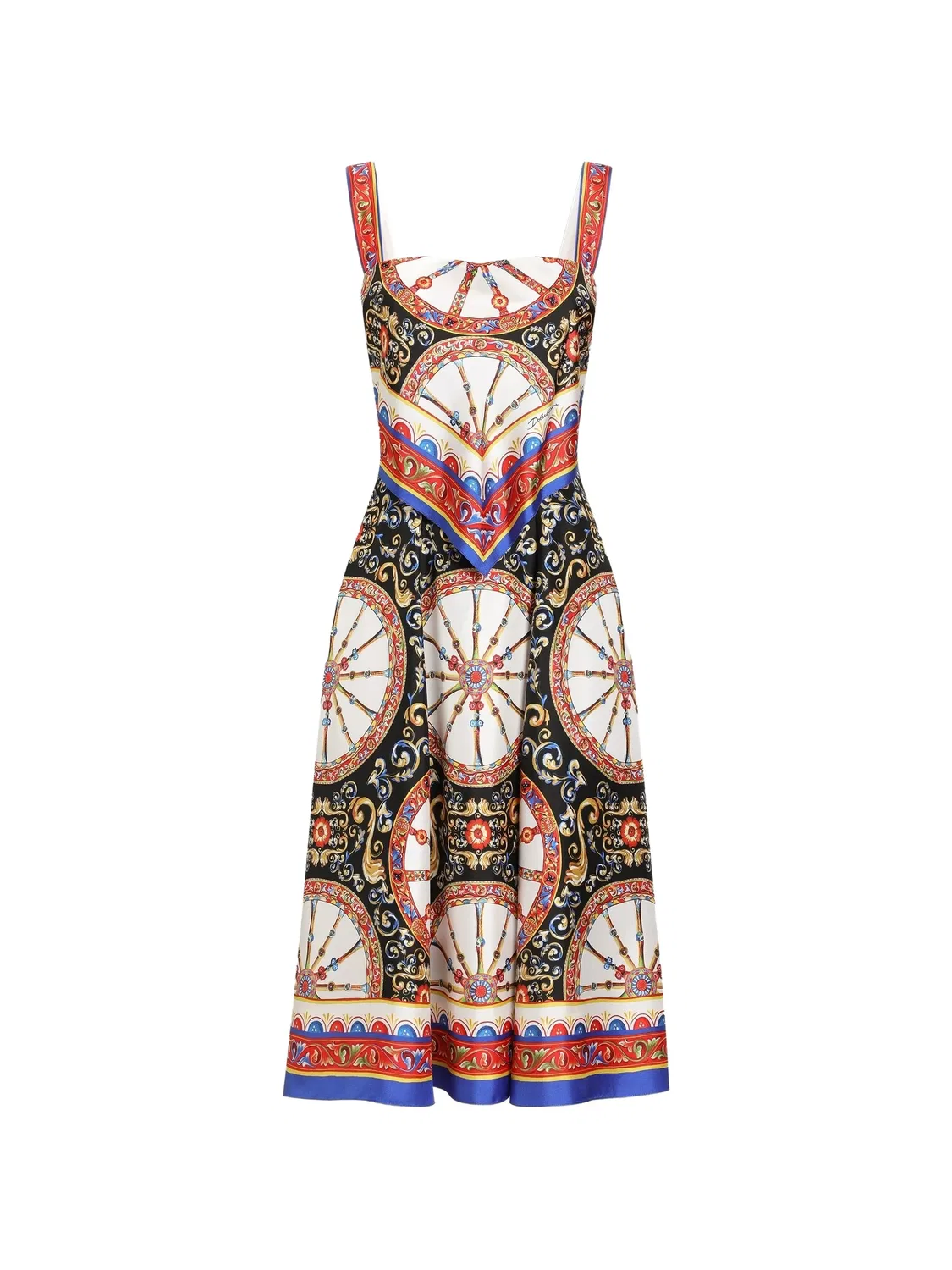 Платье Carretto из твилла, черное Dolce & Gabbana, черный