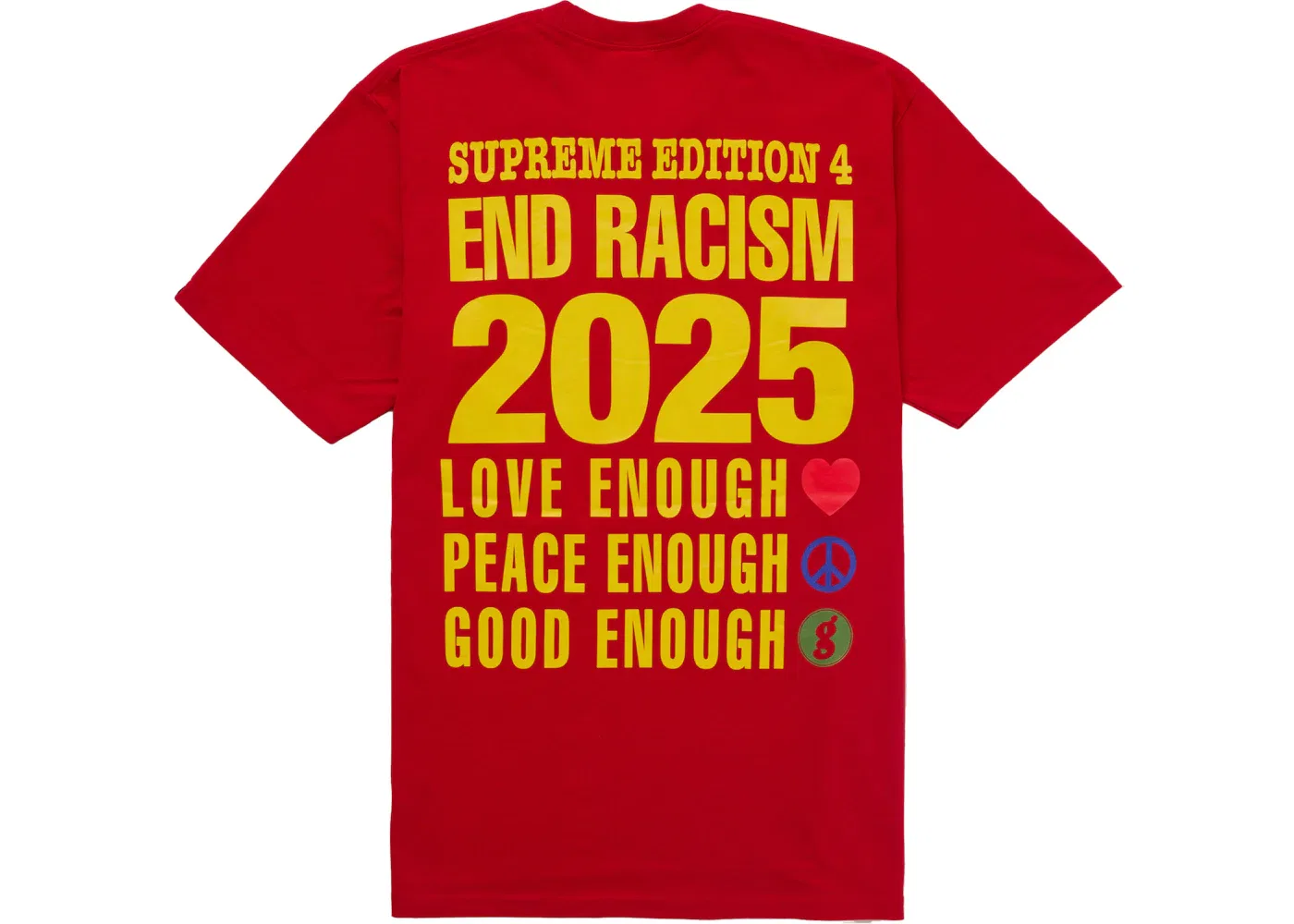 Мужская футболка с принтом Supreme GOODENOUGH End Racism Tee, Red — фото 2