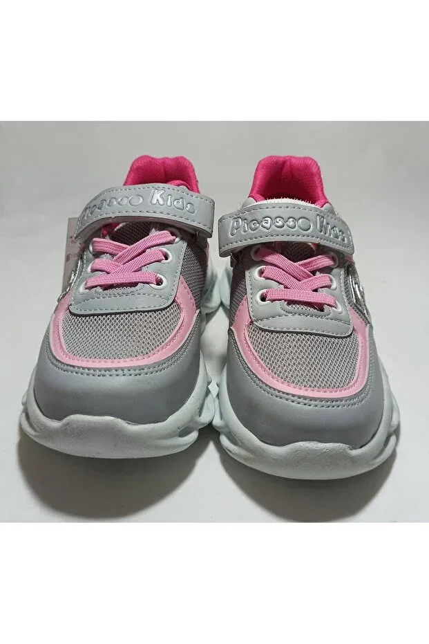 Детские кроссовки для девочек текстильные Picasso Kids, Gray - Pink