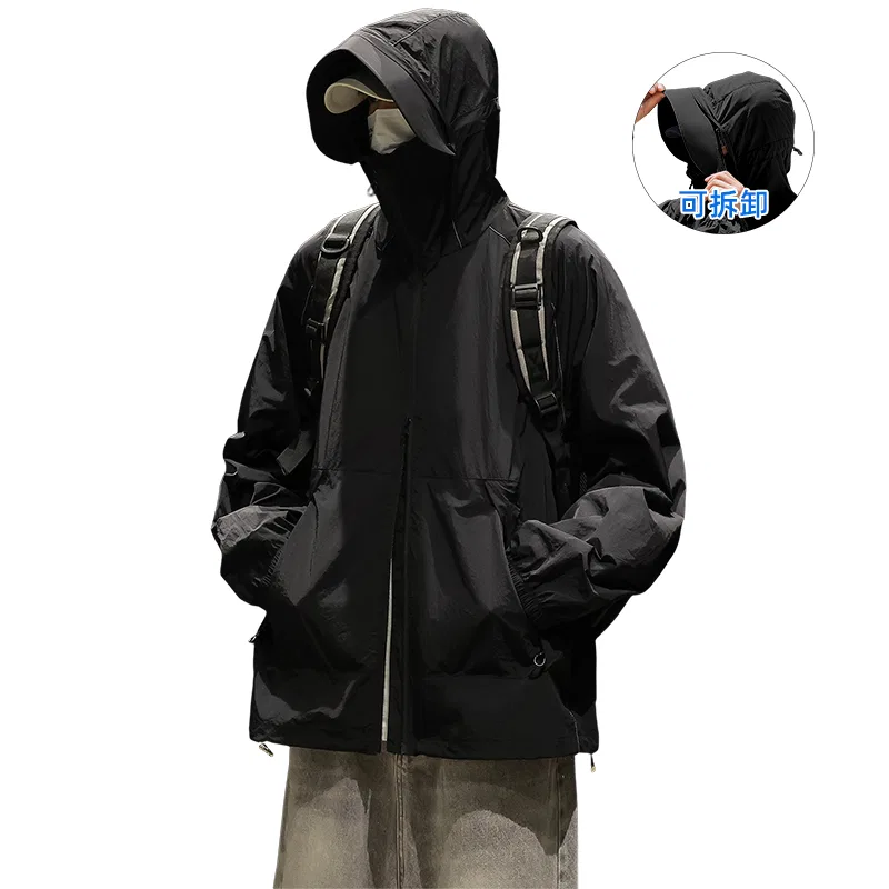 Детская ветровка с защитой от солнца Light Army Green Detachable Brim Huichao Riding The Wind Collection WARRIOR — фото 3