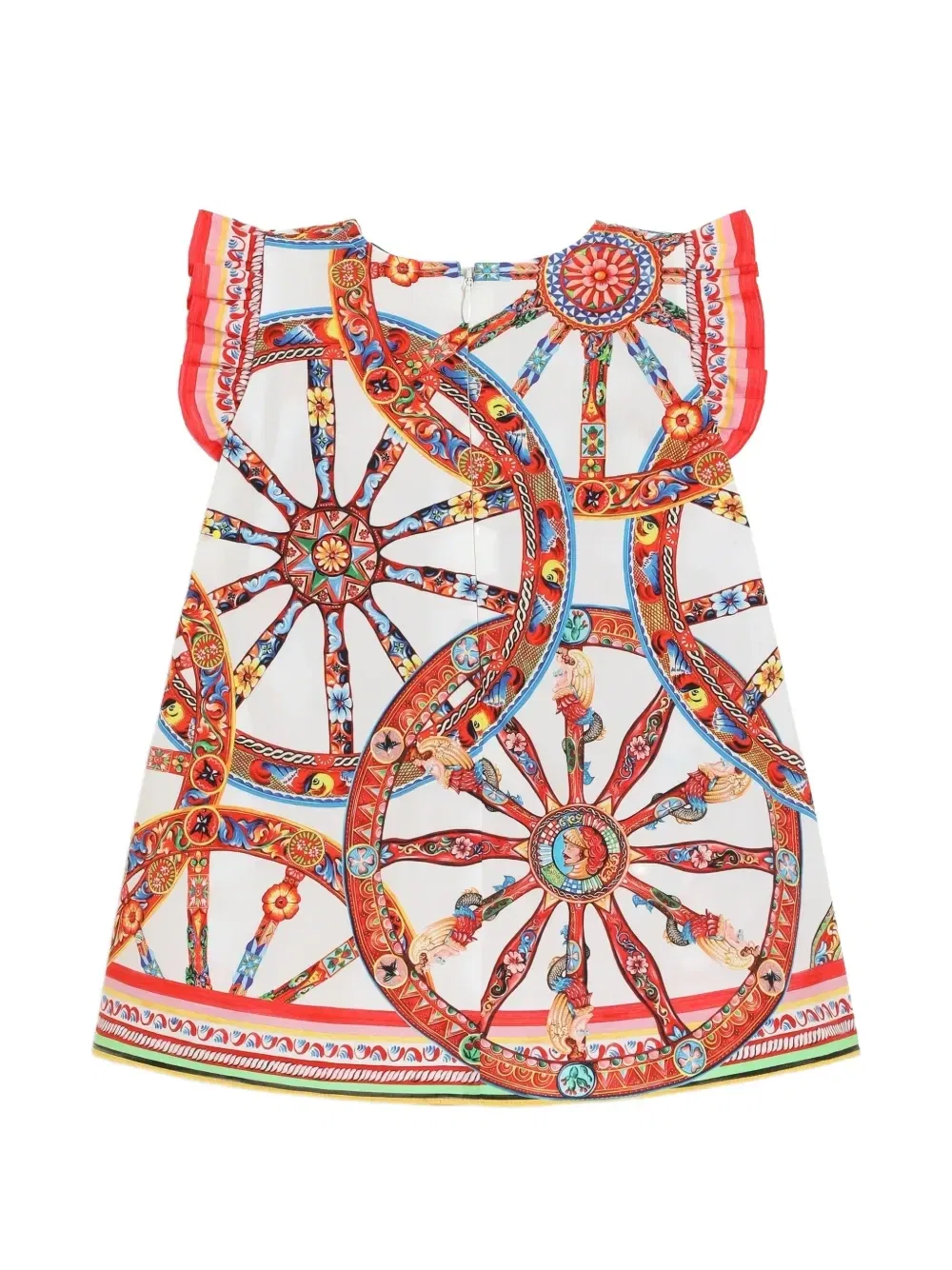 Поплиновое платье с принтом Carretto Dolce & Gabbana Kids, белый — фото 2