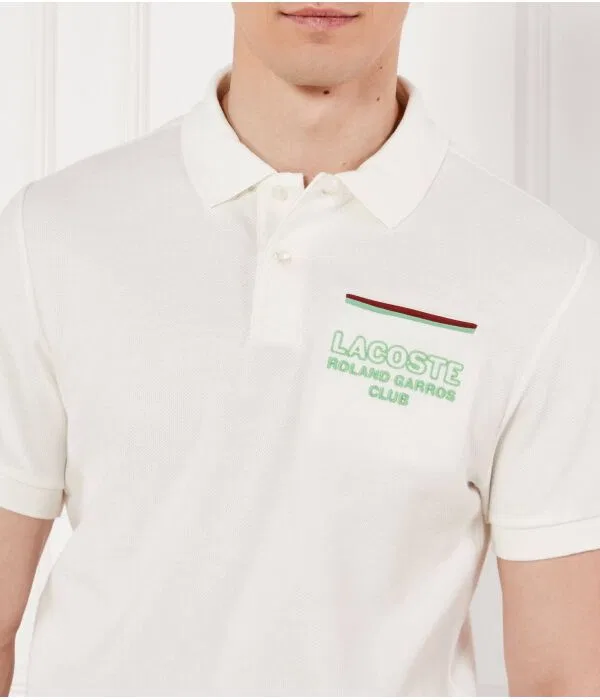Мужское поло Lacoste x Roland Garros, Écru — фото 4